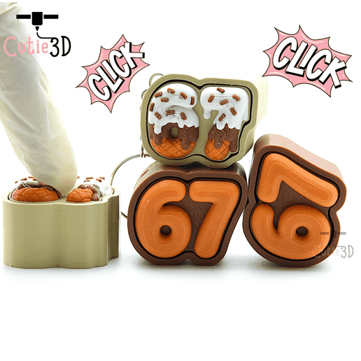 🧊 Cutie3D 67 ice cream Set of Keycap Clicker Keychains - Cute